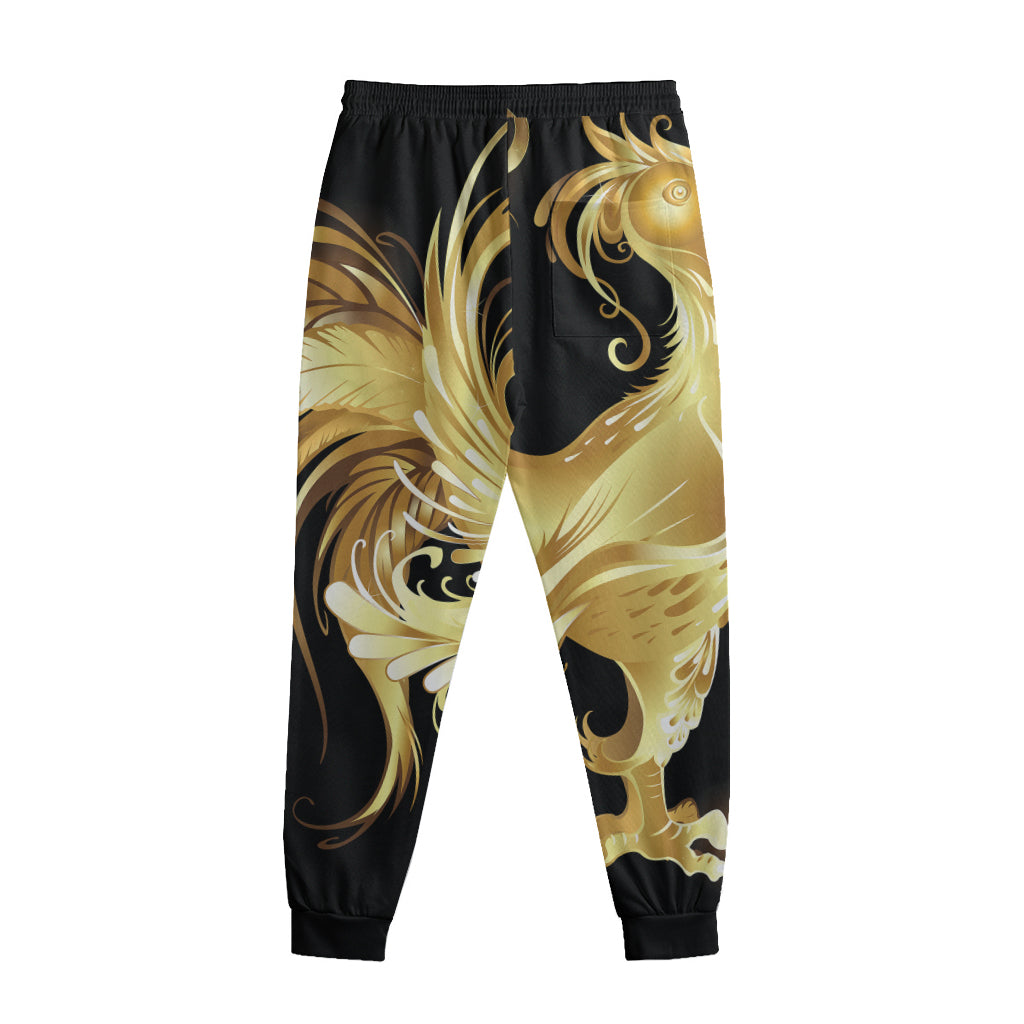 Golden Rooster Print Sweatpants