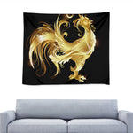 Golden Rooster Print Tapestry