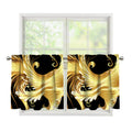 Golden Rooster Print Tier Curtains
