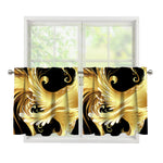 Golden Rooster Print Tier Curtains
