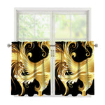 Golden Rooster Print Tier Curtains