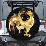 Golden Rooster Print Tire Cover