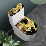 Golden Rooster Print Toilet Lid And Tank Cover Set