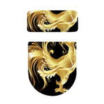 Golden Rooster Print Toilet Lid And Tank Cover Set