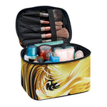 Golden Rooster Print Travel Makeup Bag