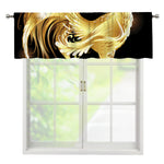 Golden Rooster Print Window Valance