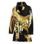 Golden Rooster Print Women's Bathrobe