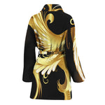 Golden Rooster Print Women's Bathrobe