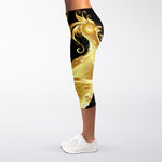Golden Rooster Print Women's Capri Leggings