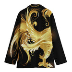 Golden Rooster Print Women's Cotton Blazer