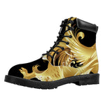 Golden Rooster Print Work Boots
