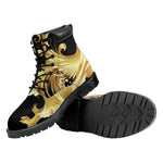 Golden Rooster Print Work Boots