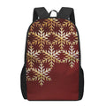 Golden Snowflake Print 17 Inch Backpack