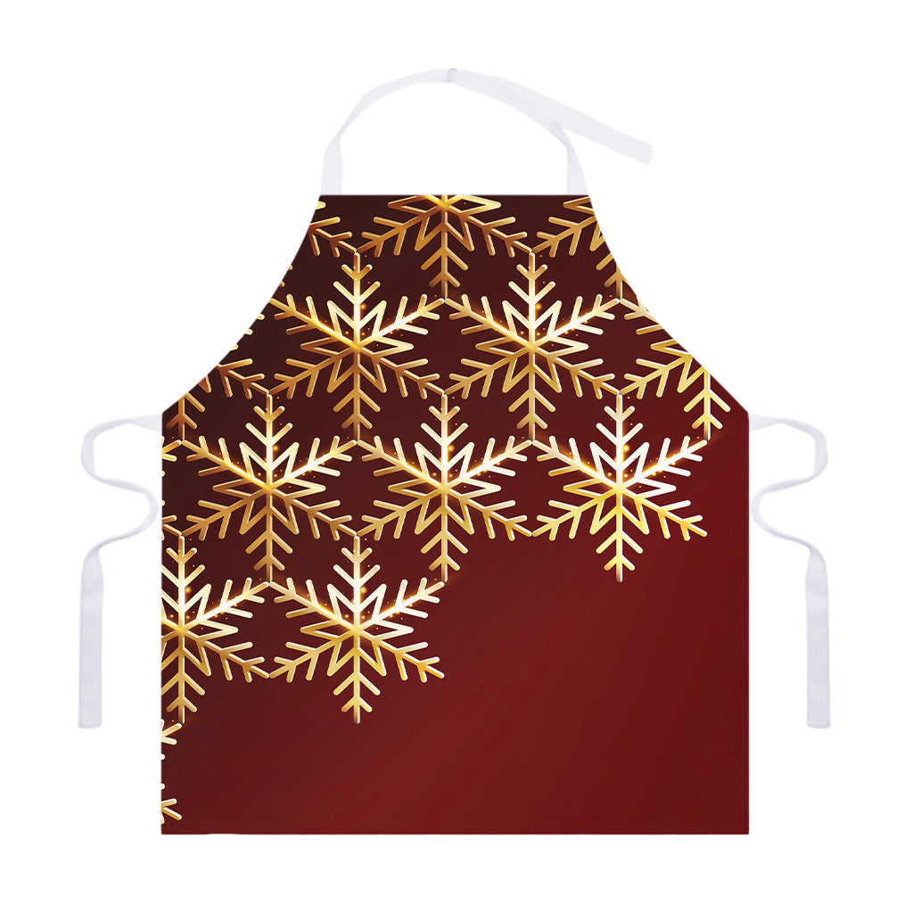 Golden Snowflake Print Adjustable Apron