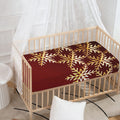 Golden Snowflake Print Baby Crib Sheet