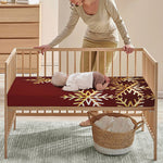 Golden Snowflake Print Baby Crib Sheet