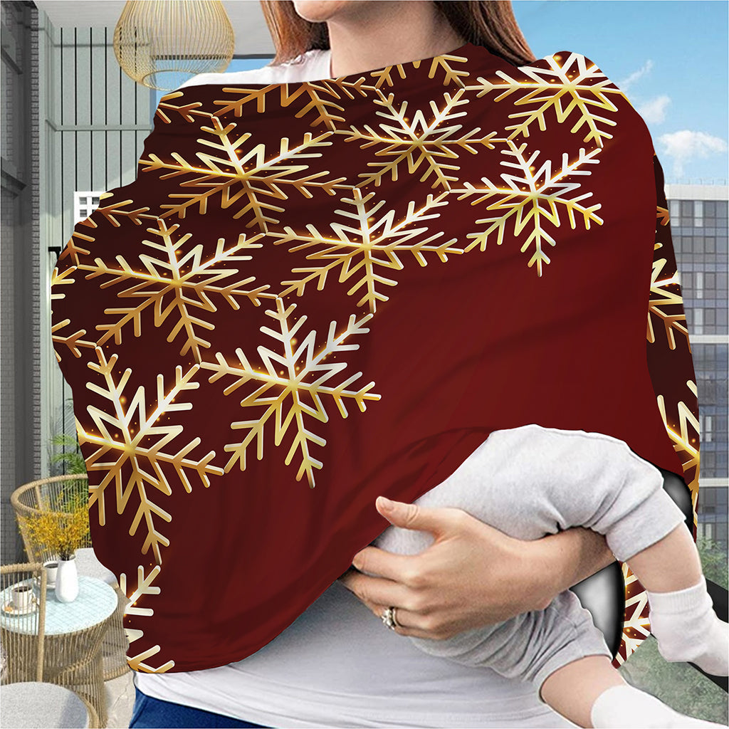 Golden Snowflake Print Baby Seat Cover