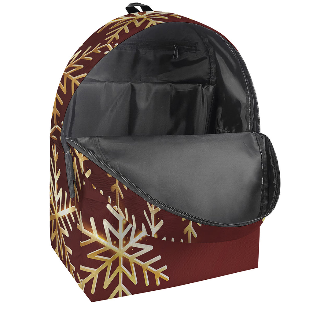 Golden Snowflake Print Backpack