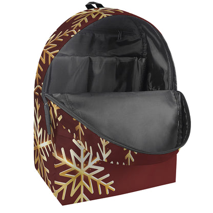 Golden Snowflake Print Backpack