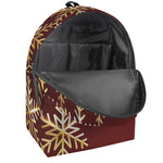 Golden Snowflake Print Backpack