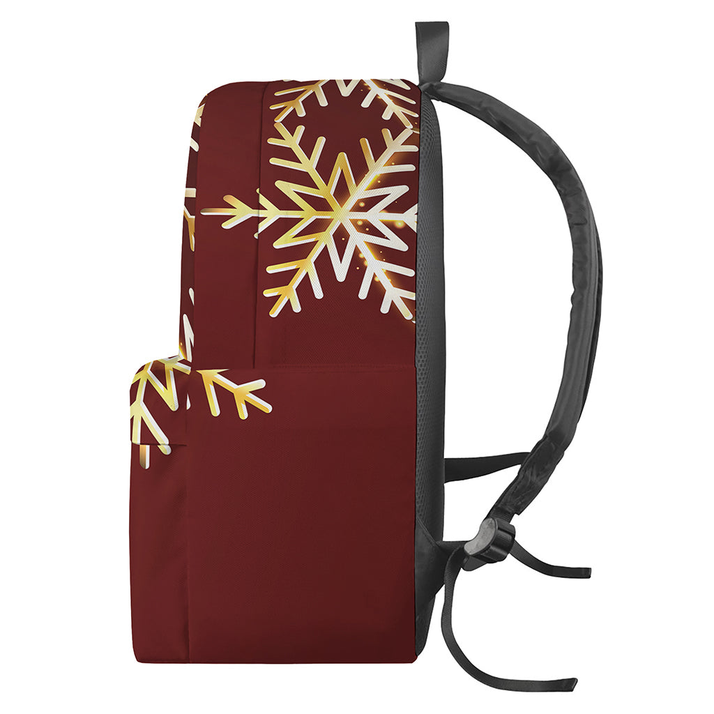 Golden Snowflake Print Backpack