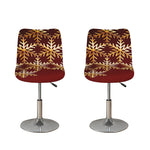 Golden Snowflake Print Bar Stool Covers