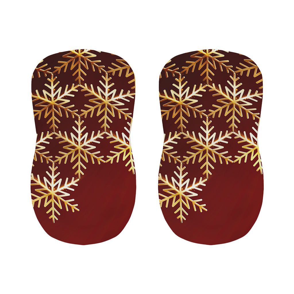 Golden Snowflake Print Bar Stool Covers