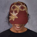 Golden Snowflake Print Baseball Cap