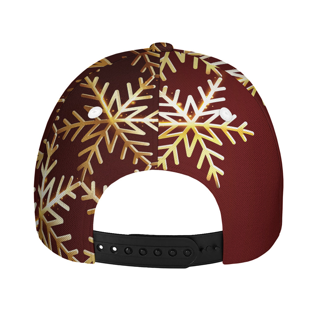 Golden Snowflake Print Baseball Cap