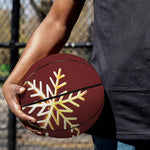 Golden Snowflake Print Basketball
