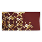 Golden Snowflake Print Beach Towel