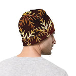 Golden Snowflake Print Beanie