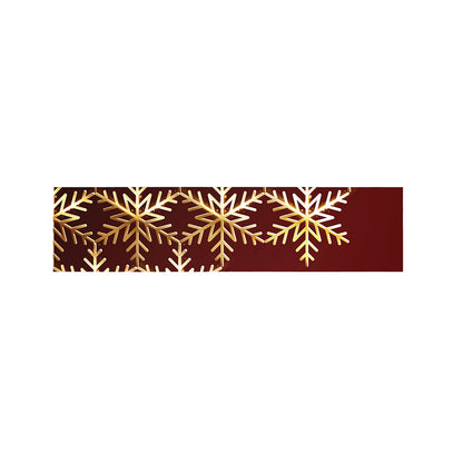 Golden Snowflake Print Bed Runner