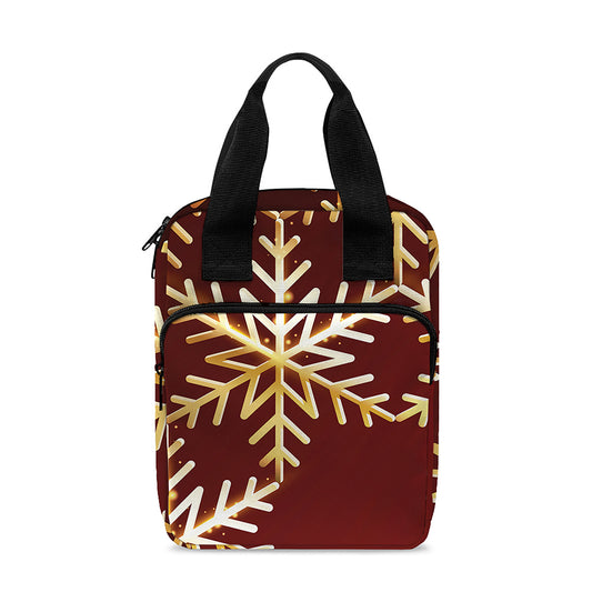 Golden Snowflake Print Bible Tote Bag
