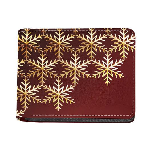 Golden Snowflake Print Bifold Wallet