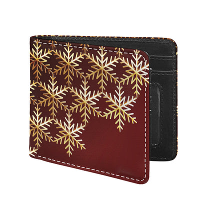 Golden Snowflake Print Bifold Wallet