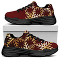 Golden Snowflake Print Black Chunky Shoes