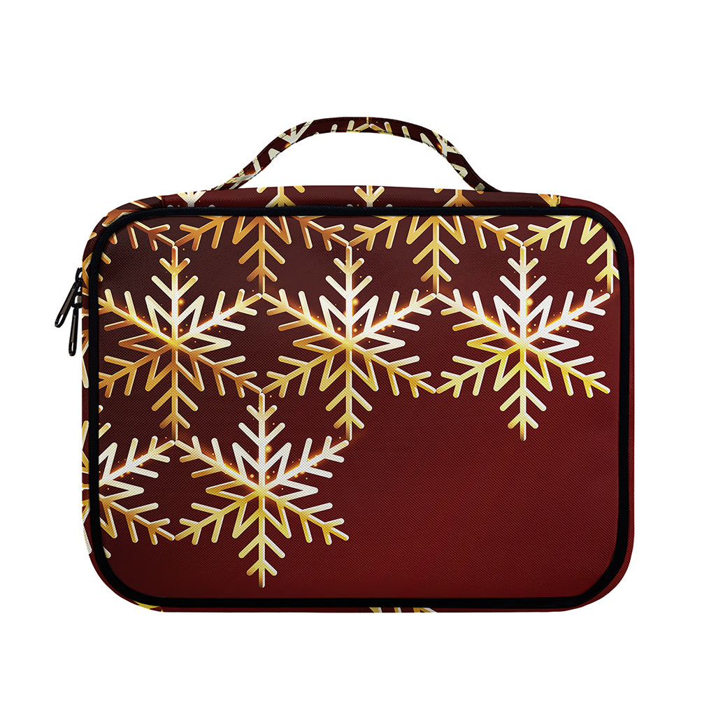Golden Snowflake Print Briefcase Bible Bag