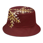 Golden Snowflake Print Bucket Hat