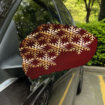 Golden Snowflake Print Car Side Mirror Covers