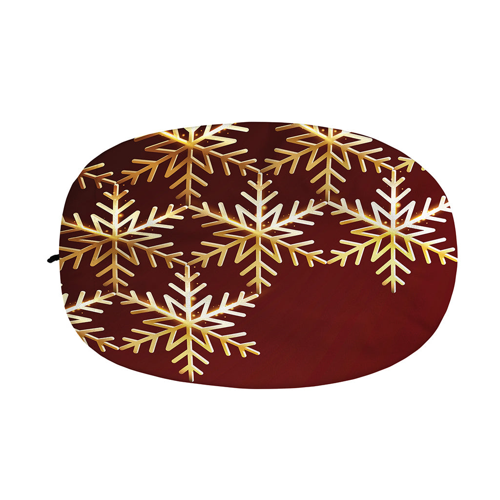 Golden Snowflake Print Car Side Mirror Covers
