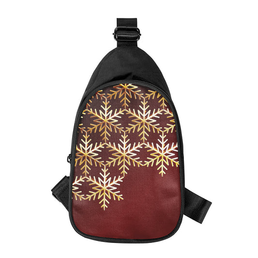 Golden Snowflake Print Chest Bag