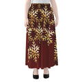 Golden Snowflake Print Chiffon Maxi Skirt