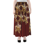 Golden Snowflake Print Chiffon Maxi Skirt