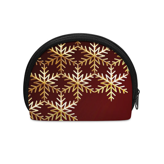 Golden Snowflake Print Coin Purse