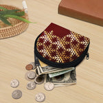 Golden Snowflake Print Coin Purse