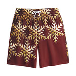 Golden Snowflake Print Cotton Shorts