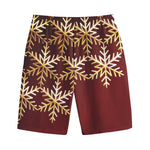 Golden Snowflake Print Cotton Shorts