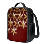 Golden Snowflake Print Crossbody Lunch Bag
