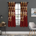 Golden Snowflake Print Grommet Curtain Panels